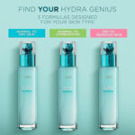 L'Oreal Paris Hydra Genius Hyaluronic Acid Plus Aloe Liquid Hydrating Moisturiser, Rehydrating and Reinvigorating Face Serum for Normal to Combination Skin, White, 70 ml - Image 3